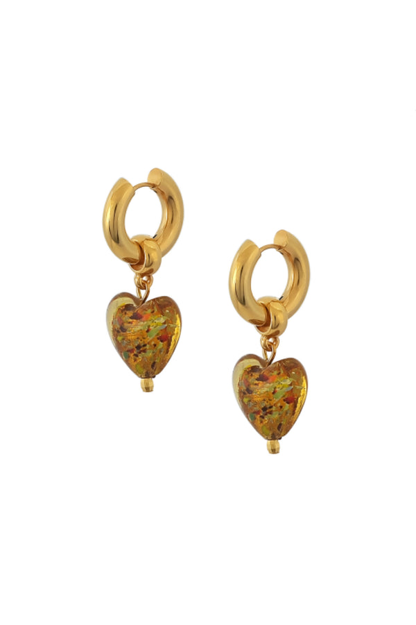 Heart of Glass Earrings - Gold