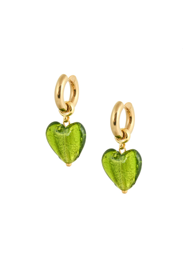 Heart of Glass Earrings - Emerald